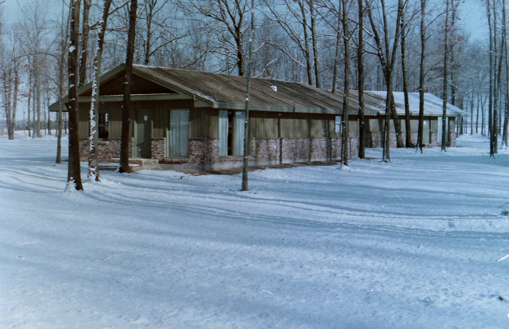 An image of Swan Lake Resort and Conference Center as a chicken farm in Winter